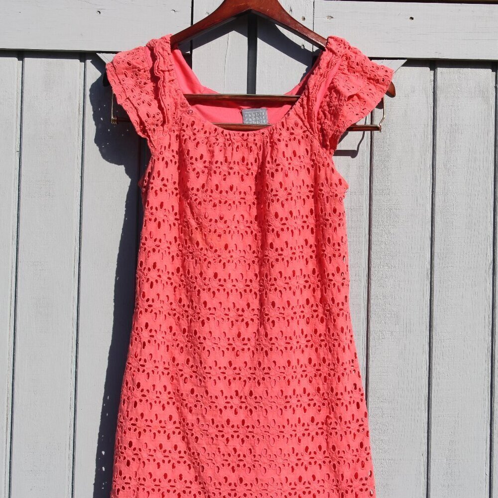 Rabbit Rabbit Rabbit Designs Coral Eyelet Dress โ Size 6 - Picture 2 of 8